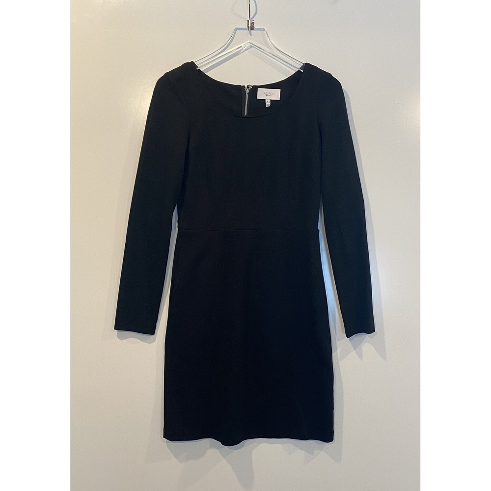 Adam Adam Lippes Black Ponte Long Sleeve Silk Lined Mini Dress Size 4 RN111343
